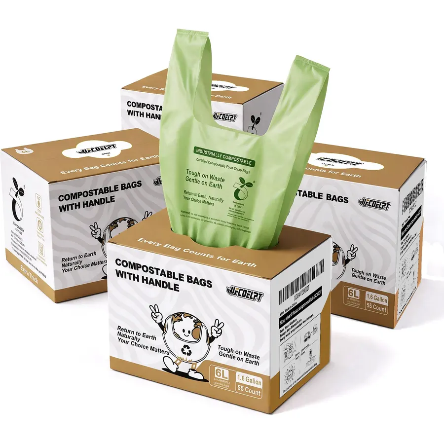 1.6 Gallon Compostable Bags, 220 Count, 6 Liter, Extra Thick