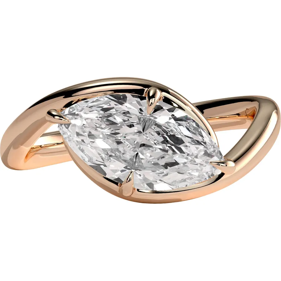 1 CT Marquise Solitaire IGI Certified Lab Grown Diamond Ring