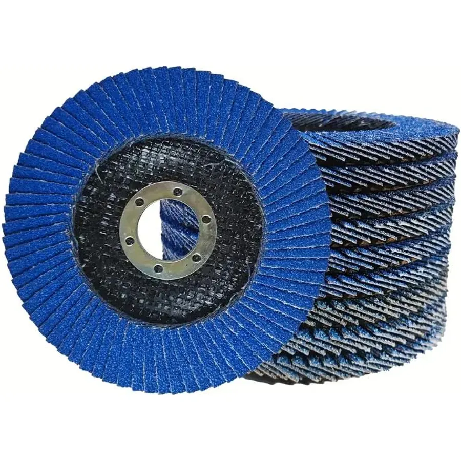 10 Pc 4-inch Shaft 5/8 Grinding Flap Disc 80 Grit，Zirconia Abrasive，efficient Grinding，wear-Resistant and Durable， Angle Grinder Sanding Disc for Metal, Wood, Stainless Steel Finishing (4in-80#)