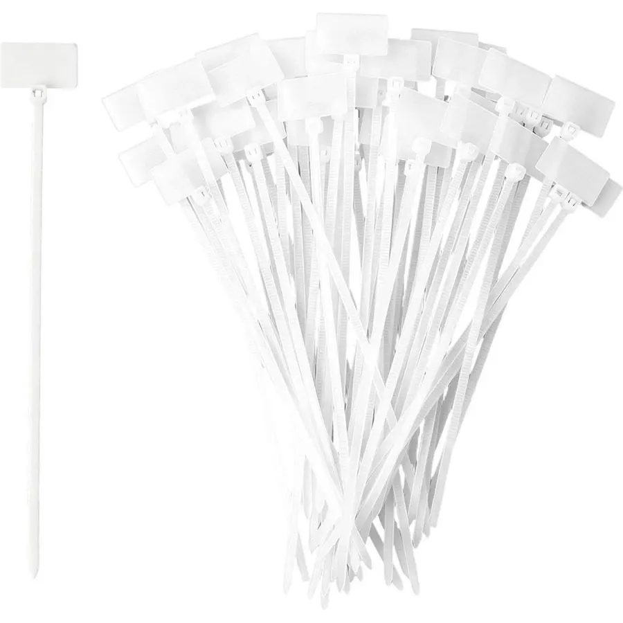 100-300PCS Colorful Nylon Cable Tie Cord Markers Tag Label Plastic Loop Self-locking Wire Zip Ties Writable Straps for Home Office Garden(White,300PCS)