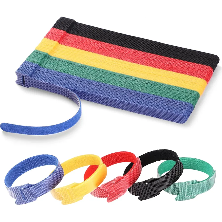 100 PCS 8 Inches Reusable Cable Ties | Adjustable Cord Wraps, Cable Straps