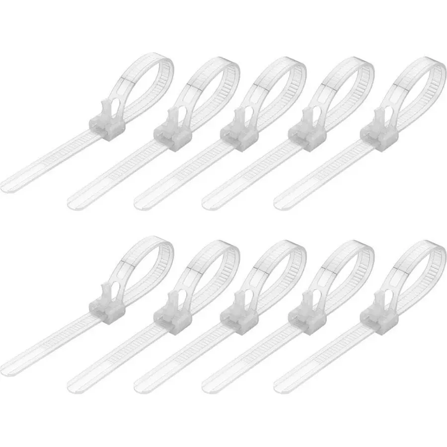 100 Pcs Reusable Zipper Zip Ties For Fixation,Length:150-300mm,Width:4.8mm