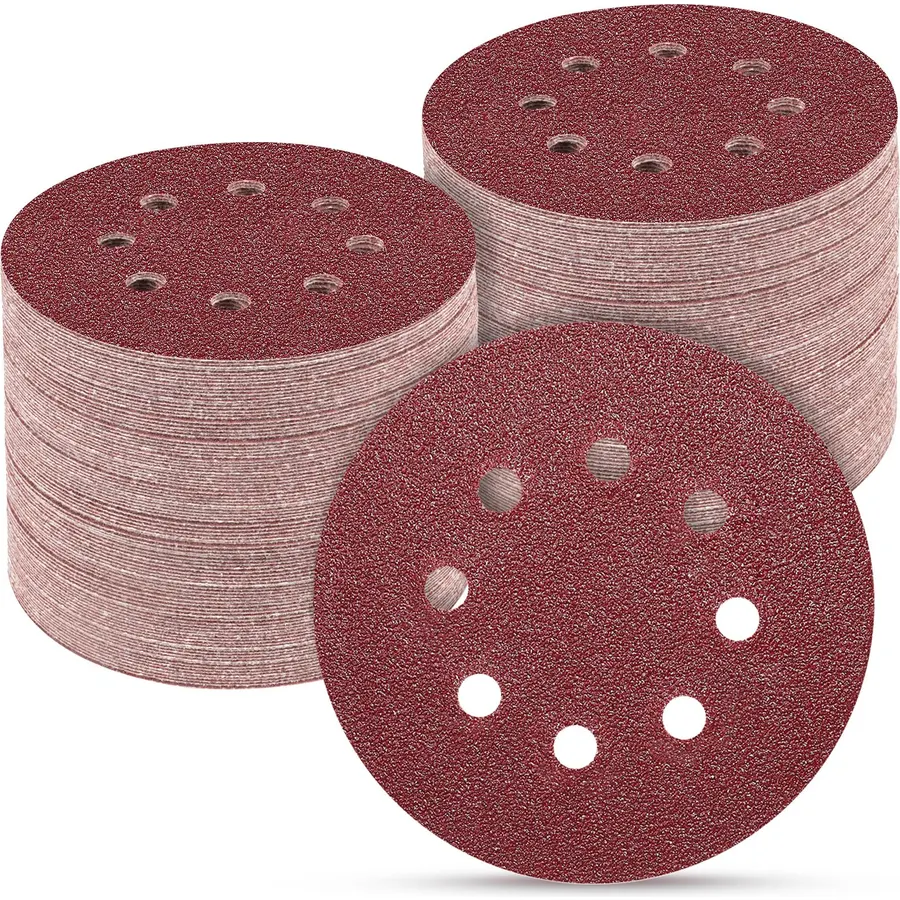100PCS 5 Inch Sanding Discs 60 Grit Sandpaper for Orbital Sander