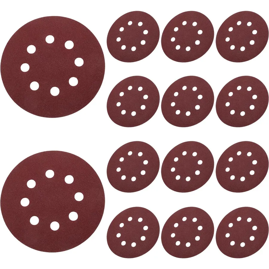 100pcs Inch 8-Hole Fine Grit Sanding Discs Hook and Loop Backing