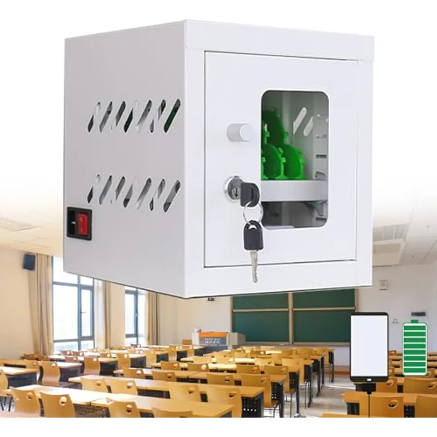 12-Slot Mobile Device Charging Station with Secure Lockers, Ideal USB Charging Solution for Schools and Workplaces,6 Slots