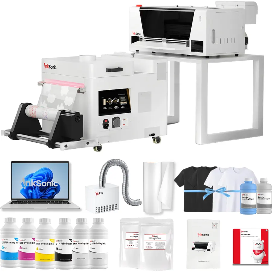 14" F1080 DTF Printer with Shaker & Dryer, Fume Extractor & Laptop