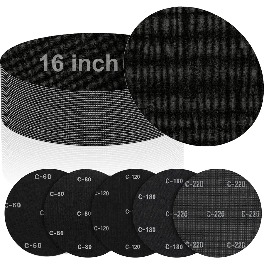 16" Pro-Grade SiC Sanding Screen Discs, Assorted Grit 15-Pack
