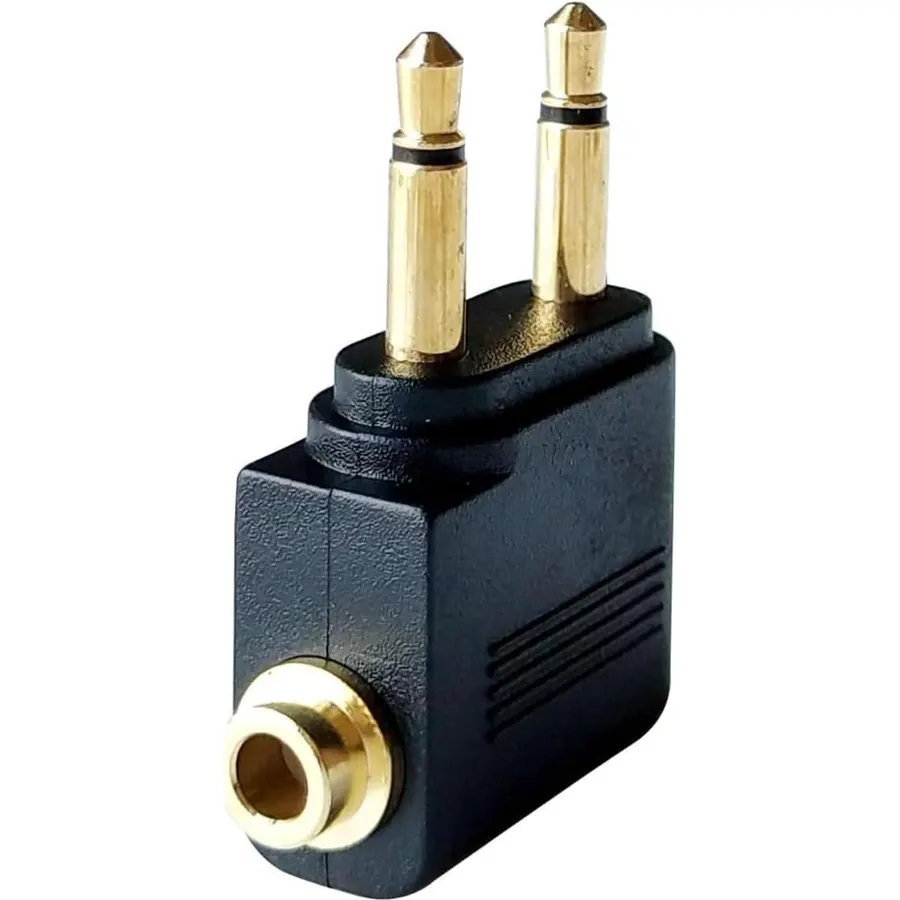 1PC Airplane Airline Flight Adapters for Headphones, Dual 3.5mm Male to 3.5mm Female, Headphones, Earbuds Accessories