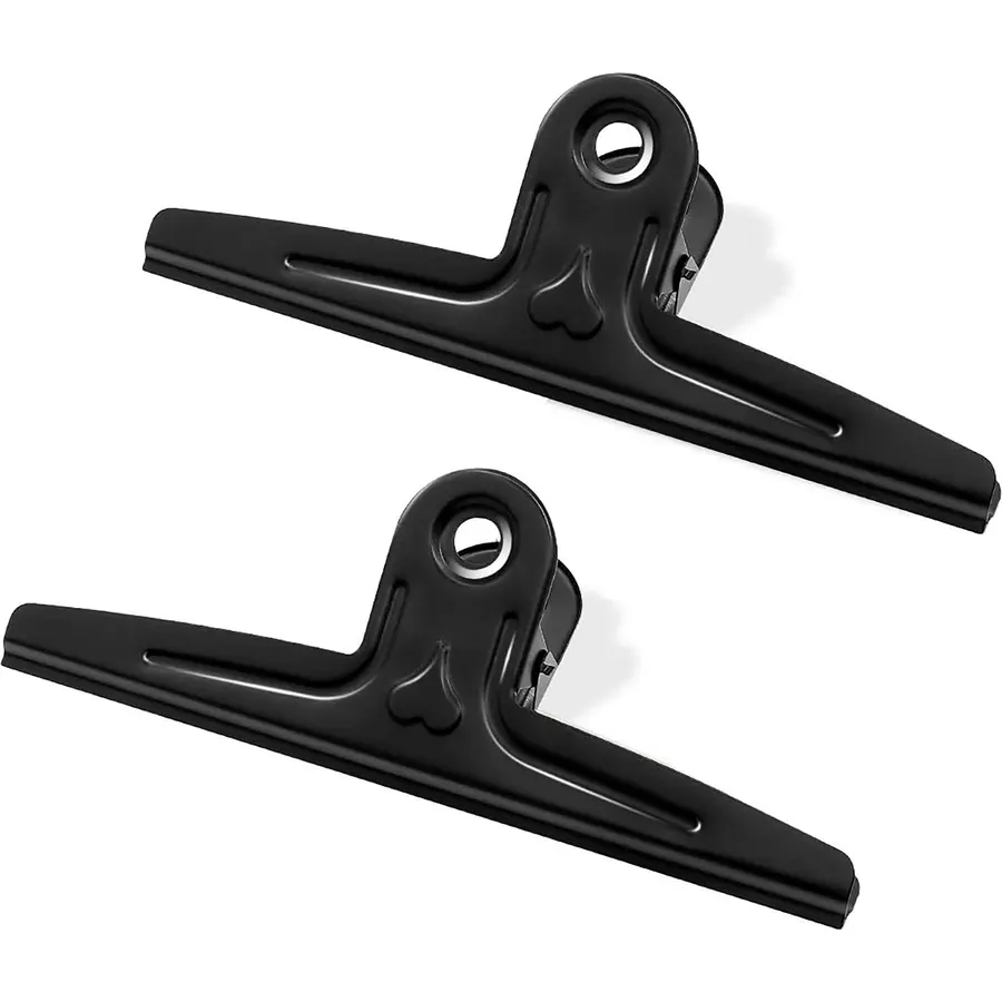 2026 New Extra Large Bulldog Clips Black,11.8 Inch Heavy Duty Jumbo Bull Clips,XXL Stainless Steel Paper Clamps for Art,Office,Dog Food Bag Clip,2 Pack