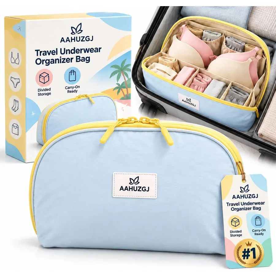 3 In 1 Travel Underwear Organizer Bag Women Bra Panties Socks Storage Bag