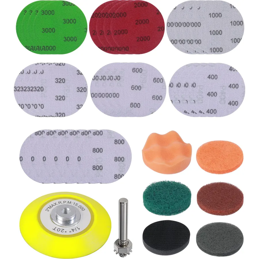 38PCS Headlight Restoration Kit,Car Accessories Universal Headlight Polishing Kit with Sanding Disc Scouring Pad,Automotive Cleaning Tools,Suitable for Most Cars,SUVs,Sedans,Trucks,Minivans