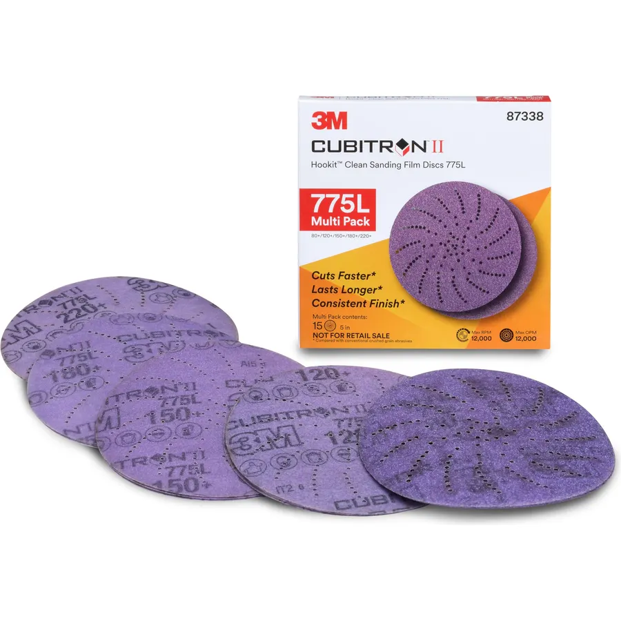 3M Xtract Cubitron II Film Disc, 775L, 87338, Multi-Grade 80+, 220+ 3MIL