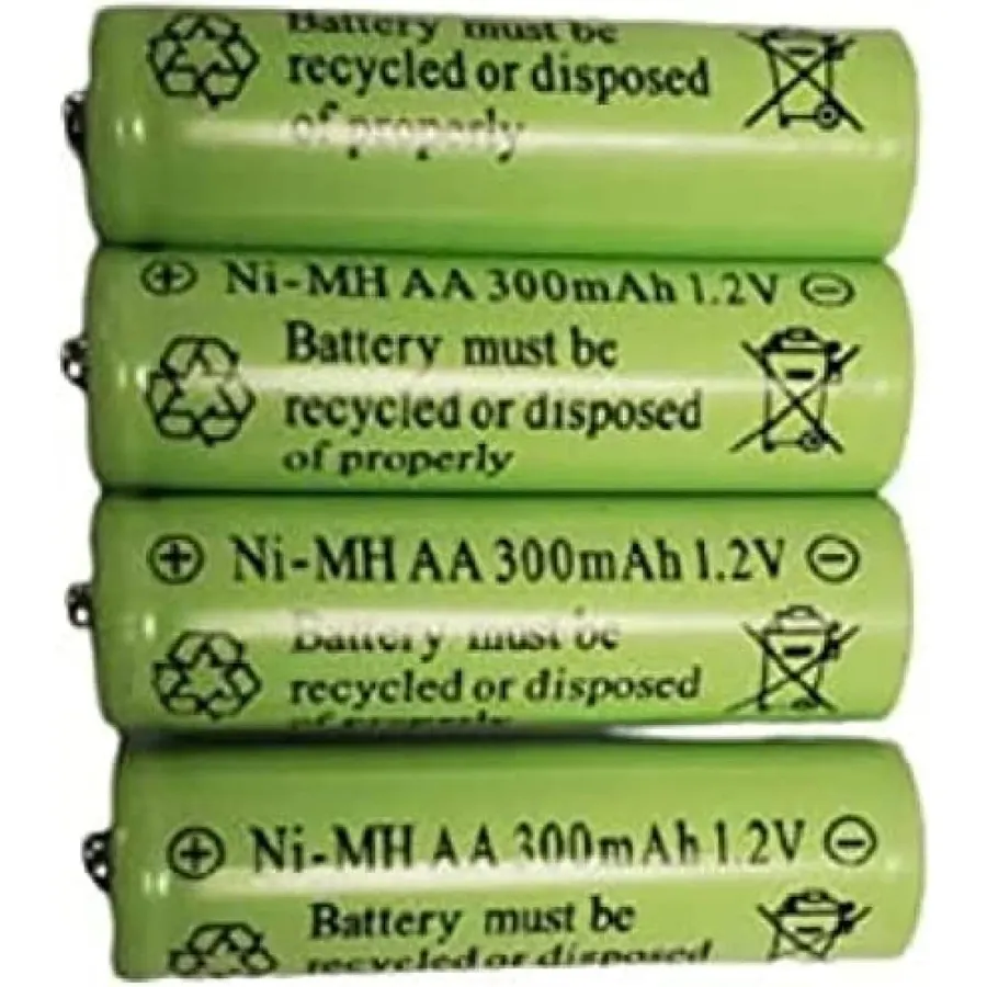 【4pcs】 AA Rechargeable Solar Batteries 300mAh 1.2V NI-MH Garden Lights(AA Battery Size: 14.5×50.5mm)