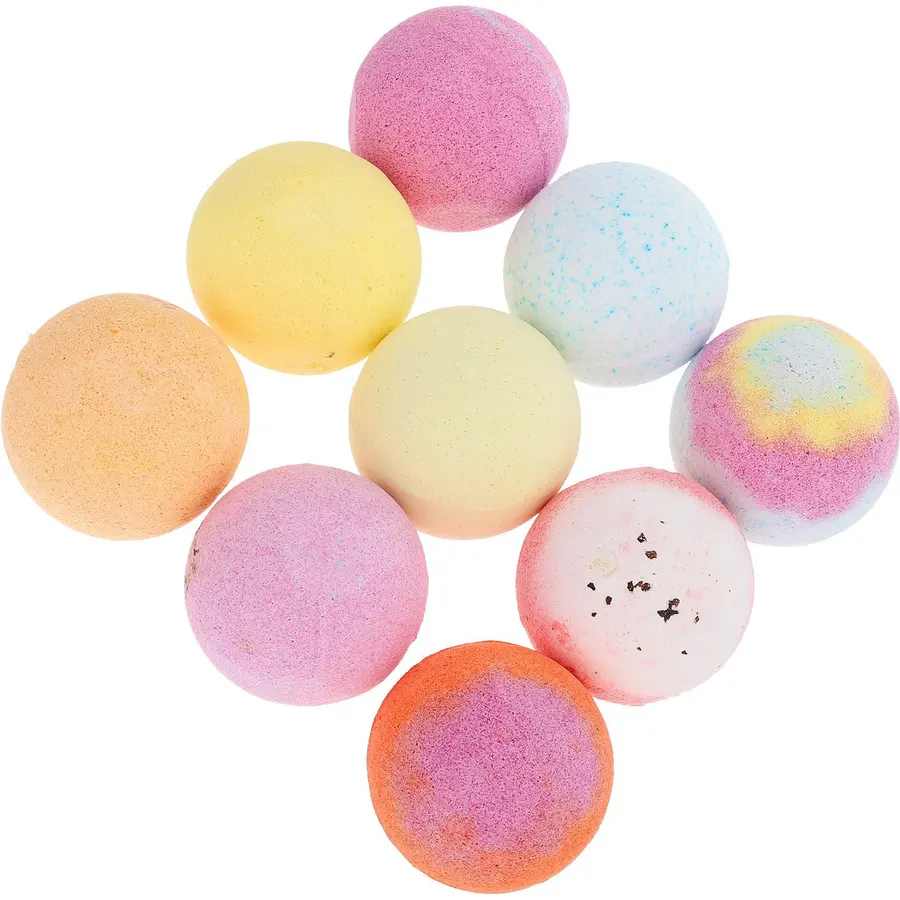9pcs Essential Oils Bath Spheres 60g Bath Salt Ball