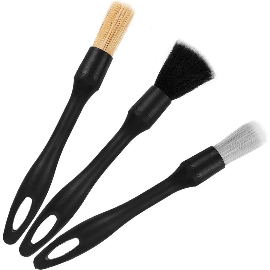 Abaodam 3pcs Car Detailing Brush Kit, Soft Bristles for Interior Cleaning