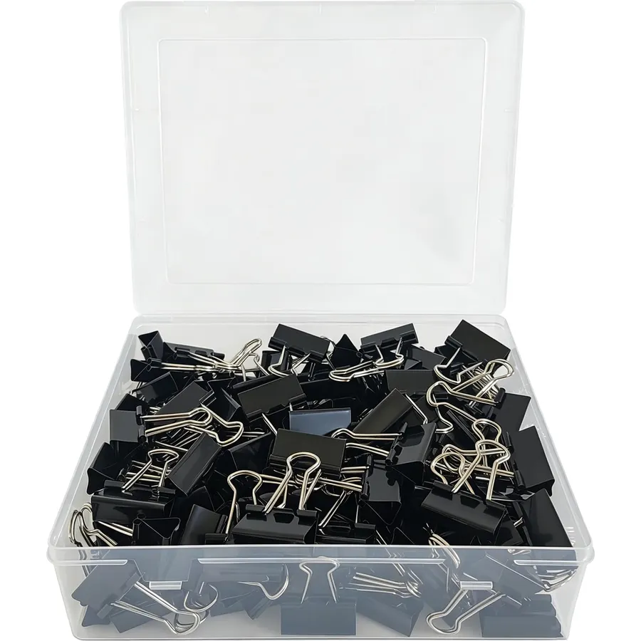 Black Medium Binder Clips,150 Pcs Medium Paper Clamps Clips 32mm/1.25 inch for for Home School Office Supplies