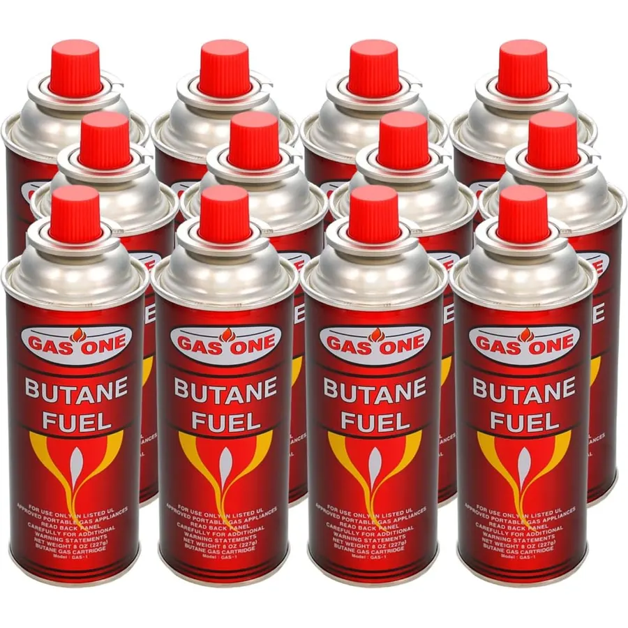 Butane Fuel Canisters for Portable Camping Stoves, 12 Count (Fast Delivery)
