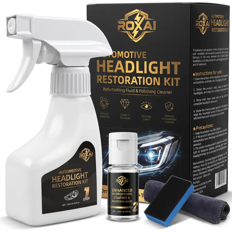 Car Headlight Restoration Kit, Quick & Simple Spray-On Formula for Oxidized & Yellowed Headlamps, Restores Clarity with Hydrophobic Protective Coating, Long-Lasting Results for Cars, Trucks, SUV