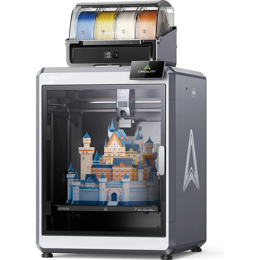 Creality K2 Plus Combo 3D Printer, Multi Color Printing with New CFS 600mm/s High-Speed Full Auto-Leveling Dual Al Camera Next-Gen Direct Drive Extruder Large Build Volume 13.78x13.78x13.78inch
