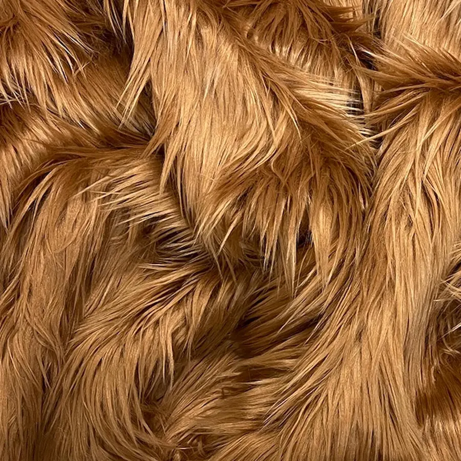 EOVEA Shaggy Faux Fur Fabric by The Yard – 60" Wide | Soft Furry Plush Fabric | Long Pile | Fluffy Craft Fake Fur for DIY, Cosplay, Costumes, Sewing, Apparel,Decorations(Light Brown,Half Yard)