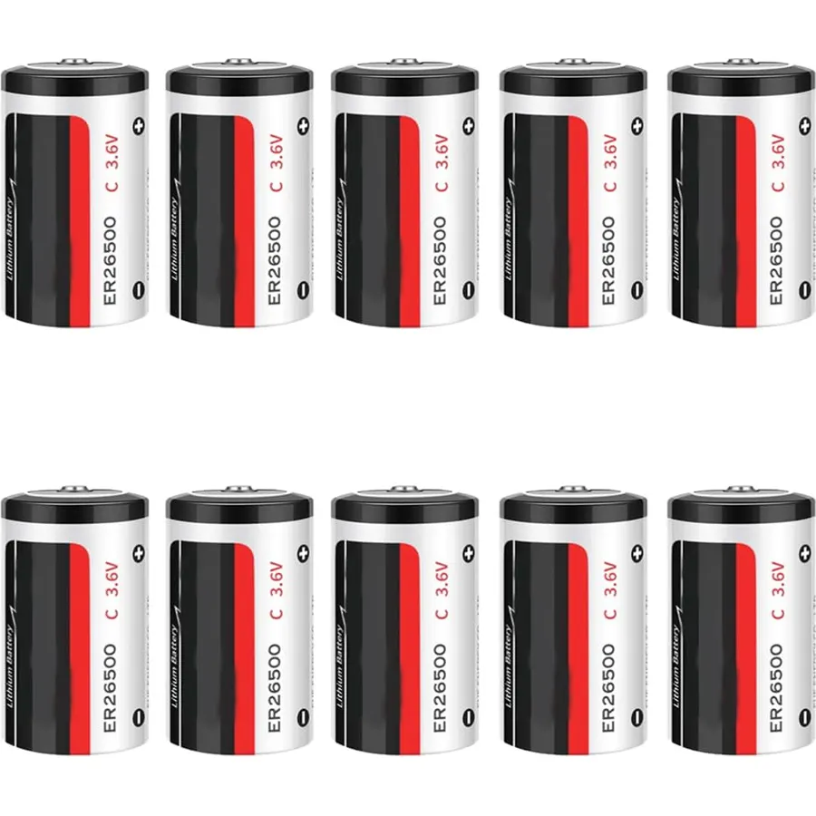 (10-Pack) ER26500 3.6V 8500mAh C Size Non-Rechargeable Lithium Battery