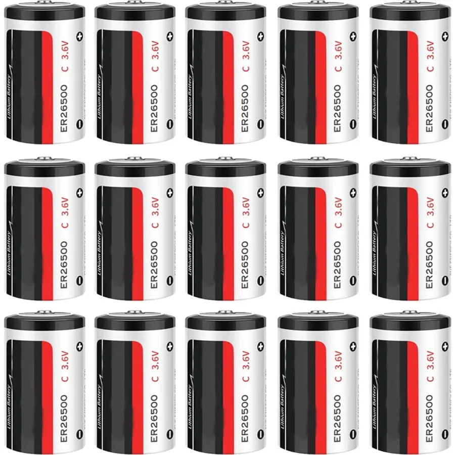 (15-Pack) ER26500 3.6V 8500mAh C Size Non-Rechargeable Lithium Battery
