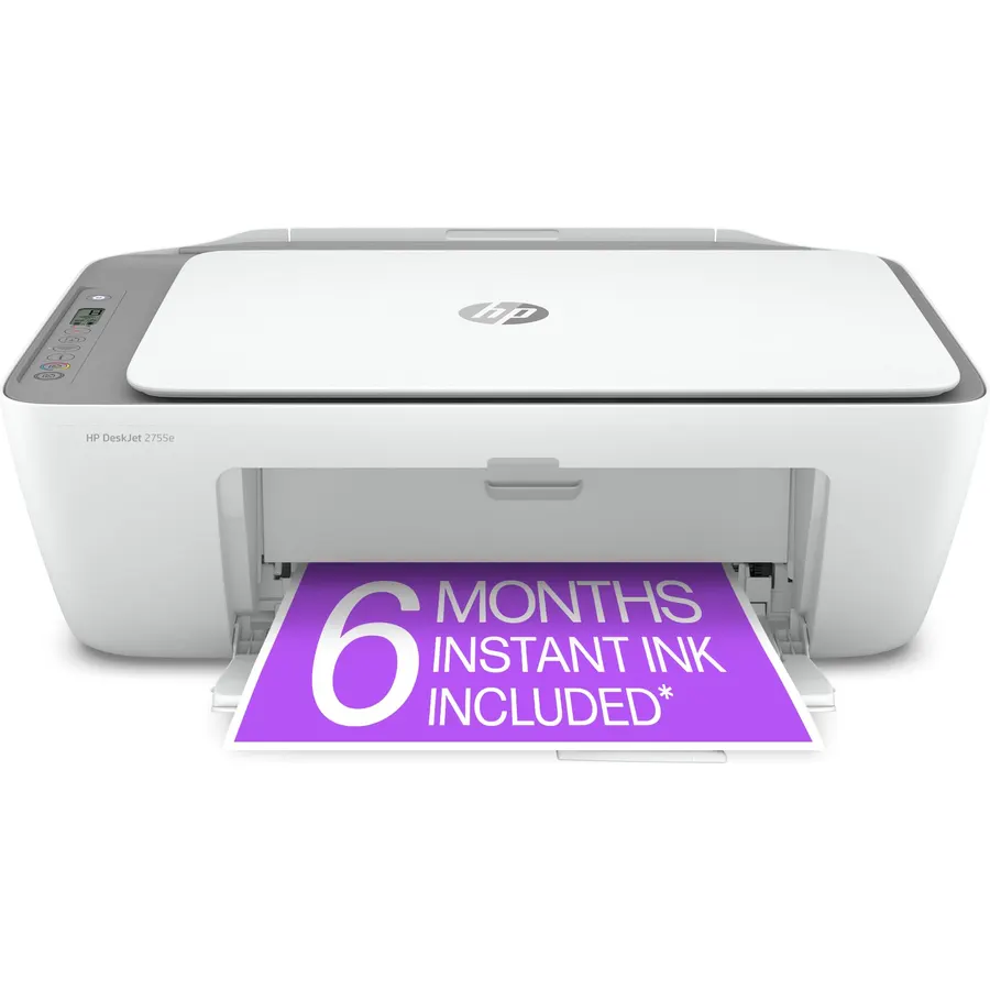 HP DeskJet 2755e Wireless Color inkjet-printer, Print, scan, copy, Easy setup, Mobile printing, Best-for home, 6 month Instant Ink trial included, white (packaging may vary)