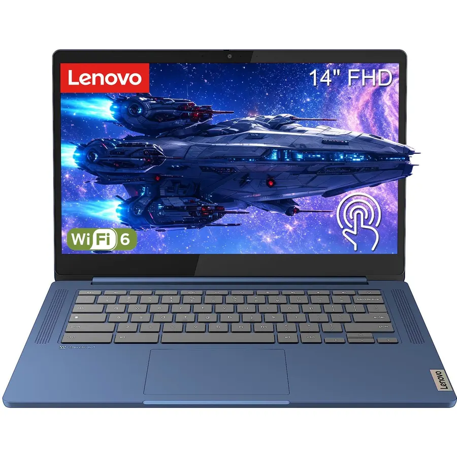 Lenovo Flagship Chromebook, 14 FHD Touchscreen Slim Thin Light Laptop Computer, 8-Core MediaTek Kompanio 520 Processor, 4GB RAM, 64GB eMMC, WiFi 6, Chrome OS, Abyss Blue