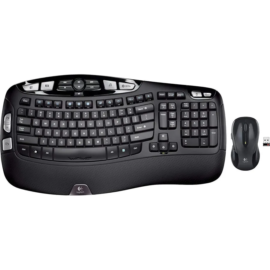 Logitech MK550 Wireless Wave K350 Keyboard and MK510 Laser Mouse Combo, Long Battery Life, Ergonomic Wave Design and Wireless Mouse