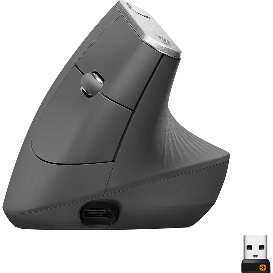 Logitech MX Vertical Wireless Mouse Ergonomic Design - Graphite