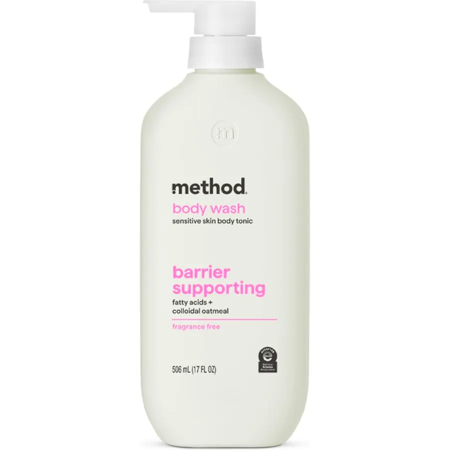 Method Barrier Supporting Body Wash, Fragrance-Free, 17 Fl Oz (Pack of 6)
