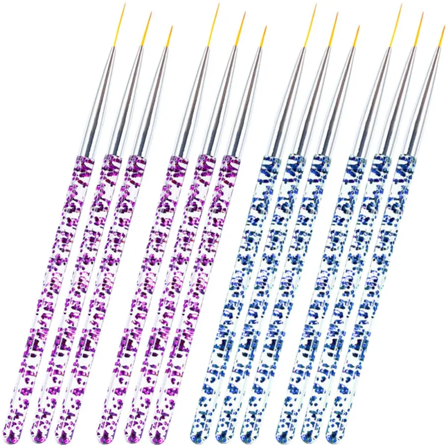 Nail Art Brush Pens, Acrylic Striping Detail Set 12 Pcs for Tips