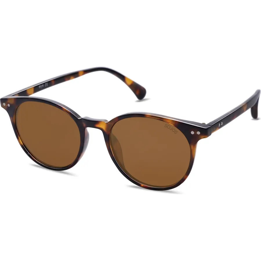 SOJOS Small Round Classic Polarized Sunglasses for Women Men Vintage Style